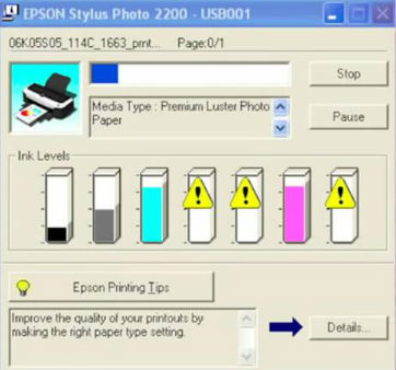 epson stylus photo r280 wont recognized new cartridges