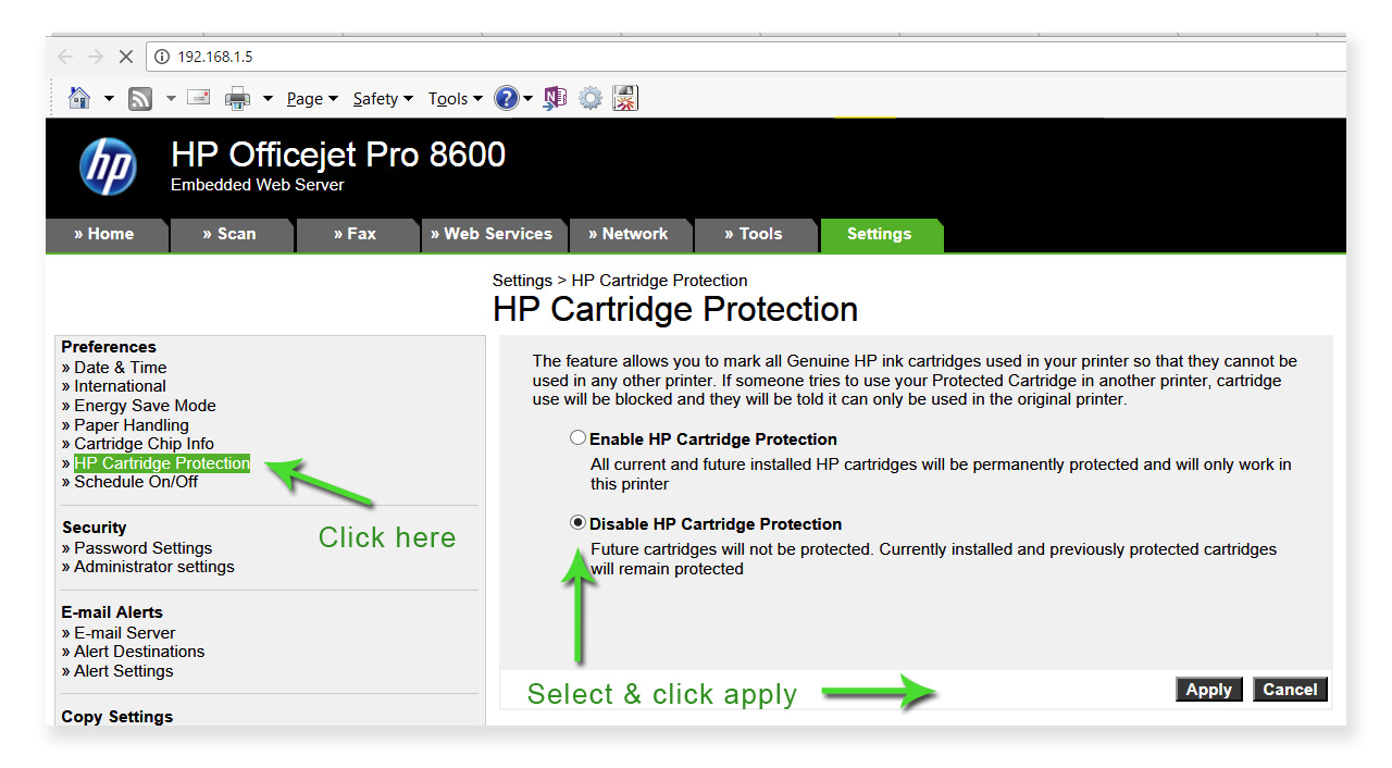 search ip address of hp photosmart c5280 printer