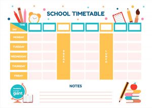 Fun Timetable Template - Toner Giant